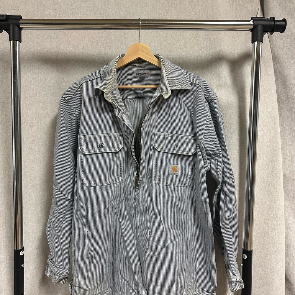 Carhartt Navy and White Striped Shirt
